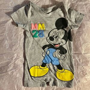Mickey Mouse Infant Bodysuit MM28 Gray 3-6 Mths Disney Baby Unisex Snaps